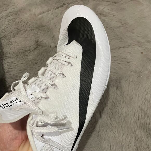 Nike Rival‎ Sprint Track Spikes, Size 11.5 (EU 45.5), White/Black (DC8753-100) main image 9